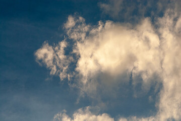 clouds at sunset with blue sky