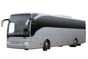 Modern passenger bus isolated on white background.