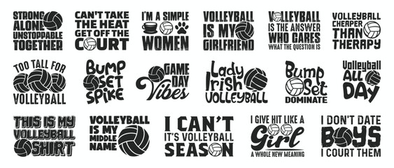 Volleyball T shirt Design Bundle, Vector Volleyball T shirt  design, Volleyball shirt,  Volleyball typography T shirt design Collection