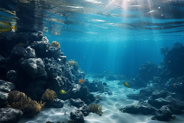 Obraz premium coral reef in the blue sea