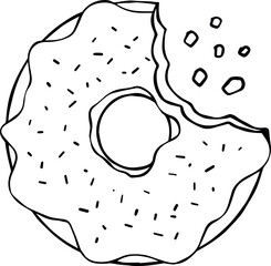 Bitten Donut with glaze.