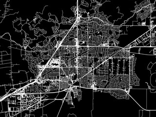 Vector road map of the city of  Fairfield California in the United States of America with white roads on a black background.