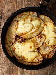 close up of traditional english pub grub comfort food pan haggerty