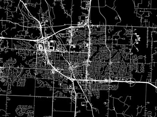 Vector road map of the city of  Lee's Summit Missouri in the United States of America with white roads on a black background.