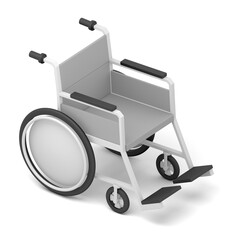 Wheelchair. Isolated on White Background. 3D illustration