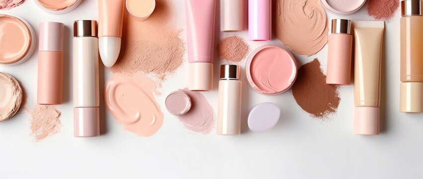 Elegant Cosmetics on White Beauty Industry's Exquisite Collection generative AI