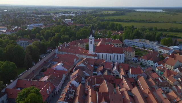 town Trebon Wittingau Bohemia czech republic Perfect aerial top view flightdrone