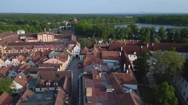 lake Trebon Wittingau Bohemia czech republic. Fantastic aerial view flight drone