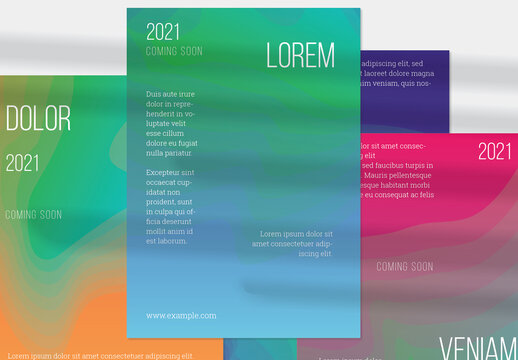 Flyer Layout with Futuristic Wavy Gradient Blend Shapes