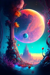 imagination inside of an alien world vibrant colors obscure atmosphere intricate details 