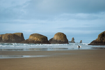 Surfer at Oceanside Oregon