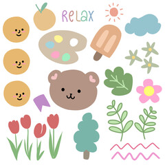 Fototapeta premium Hand drawn doodle collection design vector for decoration , goodnote