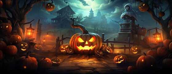 halloween banner,Ai generativ
