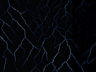 Beautiful lightning bolts on a black background. Generative AI