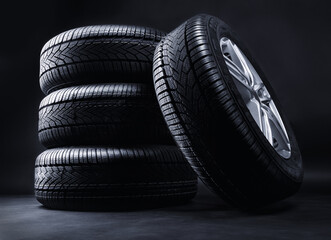 winter wheels with a black background © Designpics