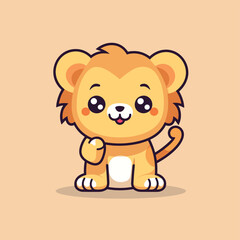 A cute little lion with big eyes