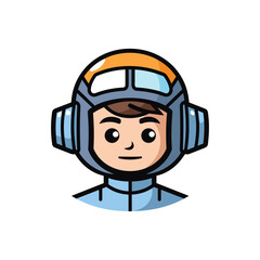 A man in a helmet with headphones on