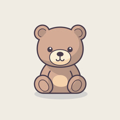 A brown teddy bear sitting on top of a white floor