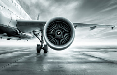 Fototapeta premium big airliner on a runway