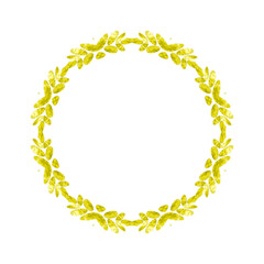 dekorativer kranz aus goldenem blattwerk als rahmen geeignet