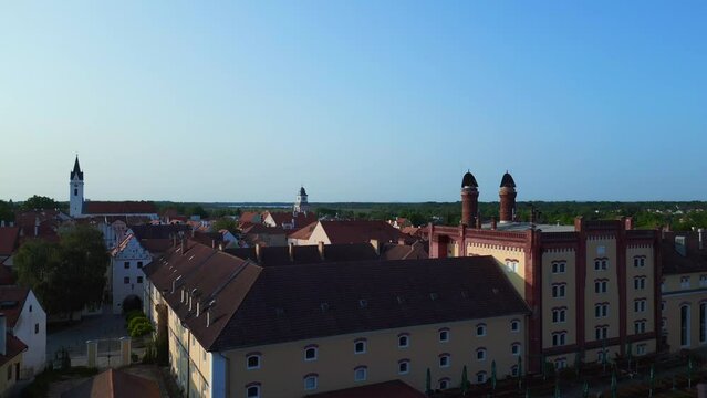 town Trebon Wittingau Bohemia czech republic. Gorgeous aerial view flight drone