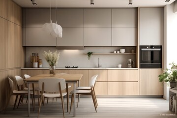 3D Render of a Spacious, High-End Kitchen with a Large Island and Appliances