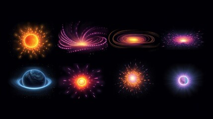 Astronomical phenomena, pulsars, and gamma-ray bursts. AI generated - obrazy, fototapety, plakaty