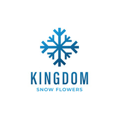 Vector ice flower logo design template illustration