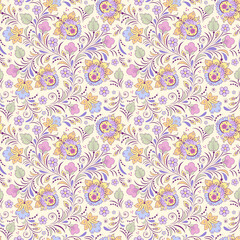 Fototapeta na wymiar Illustration of seamless pattern with abstract flowers.Floral background