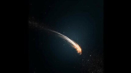 Comet streaking through space. AI generated