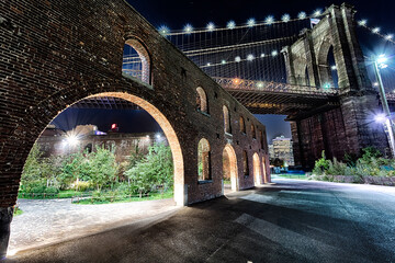 Brooklyn Bridge in New York City in the night