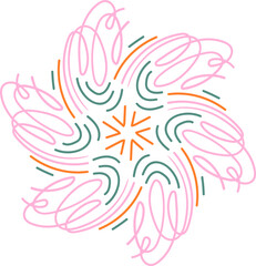 Fototapeta na wymiar Circular mandala pattern. Decorative doodle ornament. Vector illustration. Coloring book page element.