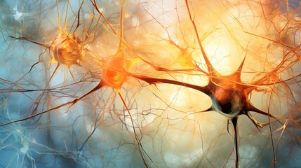 brain cell neural network synapses showing neural activity, neurons firing, intelligence medical neurobiology concept