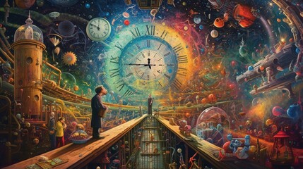 abstract concept of warped space and time continuum