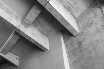 Abstract modern architecture background photo, concrete ceiling
