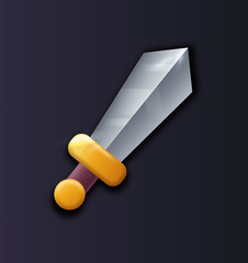 3D game sword icon concept