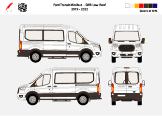 05 Ford Transit Minibus SWB Low Roof 19-22  Scale at 10%