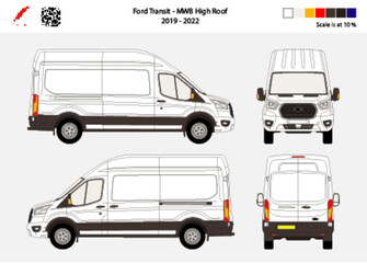 03B Ford Transit MWB High Roof 19-22  Scale at 10% © Draw Mentor