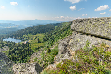 Fototapeta na wymiar Granite rocks in the high Vosges in spring.