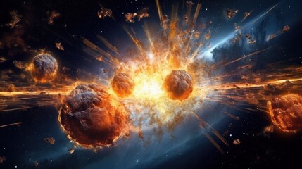 The explosive supernova events in distant galaxies. AI generated