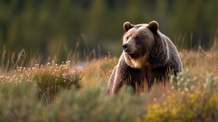 Fototapeta premium brown bear in europe generative ai