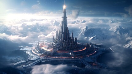 futuristic alien temple generative ai © Scheidle-Design