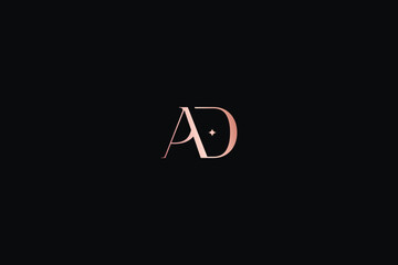 ad letter modern golden design, ym creative golden wordmark design, da logo lettering, ad initials
