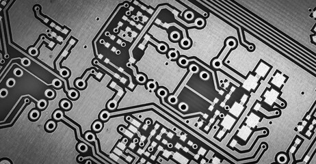 gray printed circuit board with gold plating