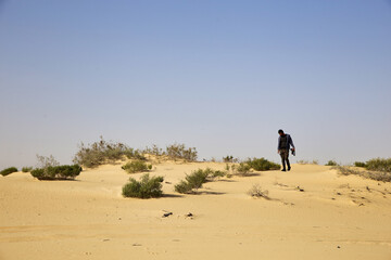 Fototapeta na wymiar Beautiful Desert landscape view in Dammam Saudi Arabia. 20-June-2023.