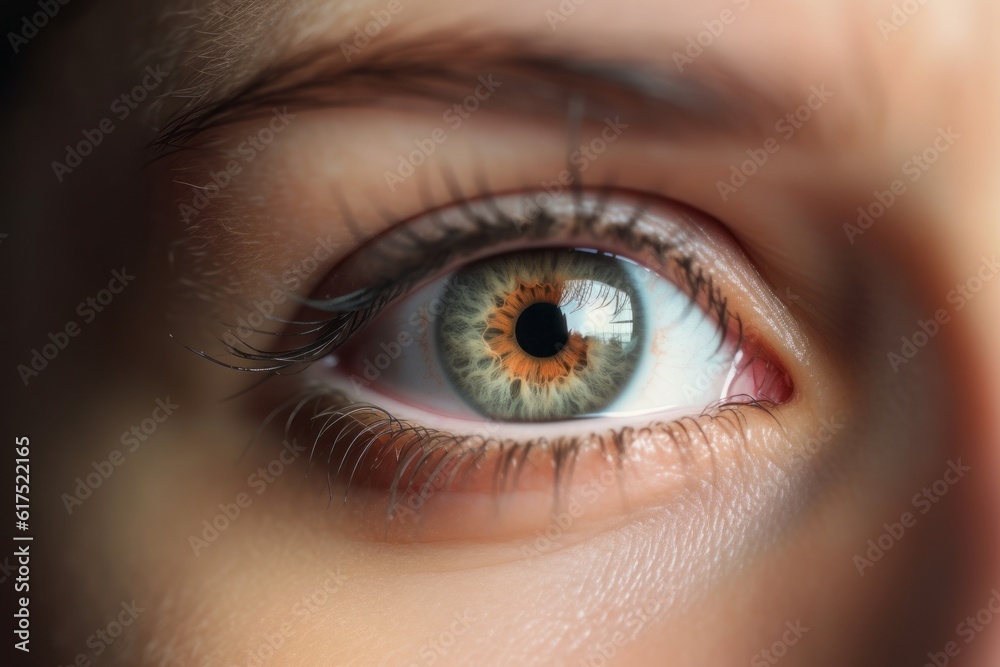 Poster close up of a female eye, digital intrigue: a captivating close-up photograph of a white hacking sym