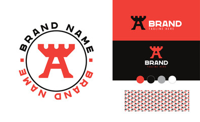 Bold and Heavy letter logo using alphabet A useful for Engineering, construction, safety brands with logo variations, pattern and colors for branding designs 