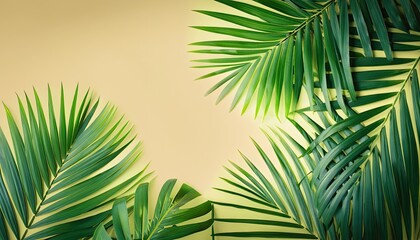 Capture the essence of summer with a lively palm leaf background that exudes warmth and energy