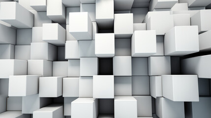 White cube boxes randomly moved as background wallpaper