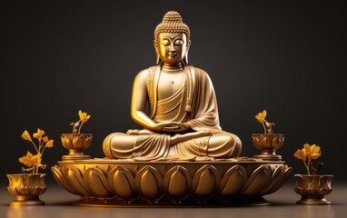 Fototapeta premium Buddha figure made of gold